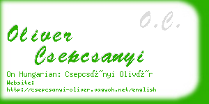 oliver csepcsanyi business card